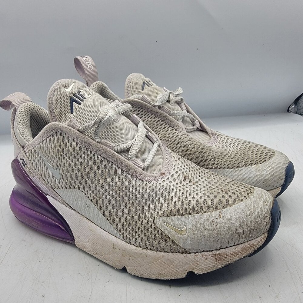 Nike Air Max 270 Kids 13C White Platinum Violet Sneaker Shoes Casual AO2372-023